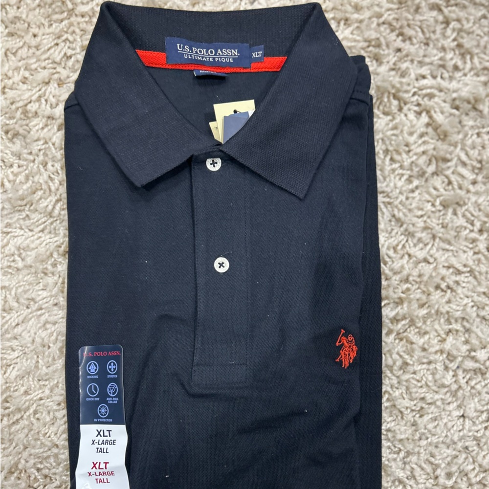 IS Polo Association Men's Black Polo Shirt